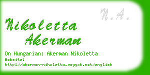 nikoletta akerman business card